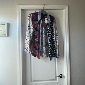 MaEVe by Anthropologie plus women bottom down blouse size 1x